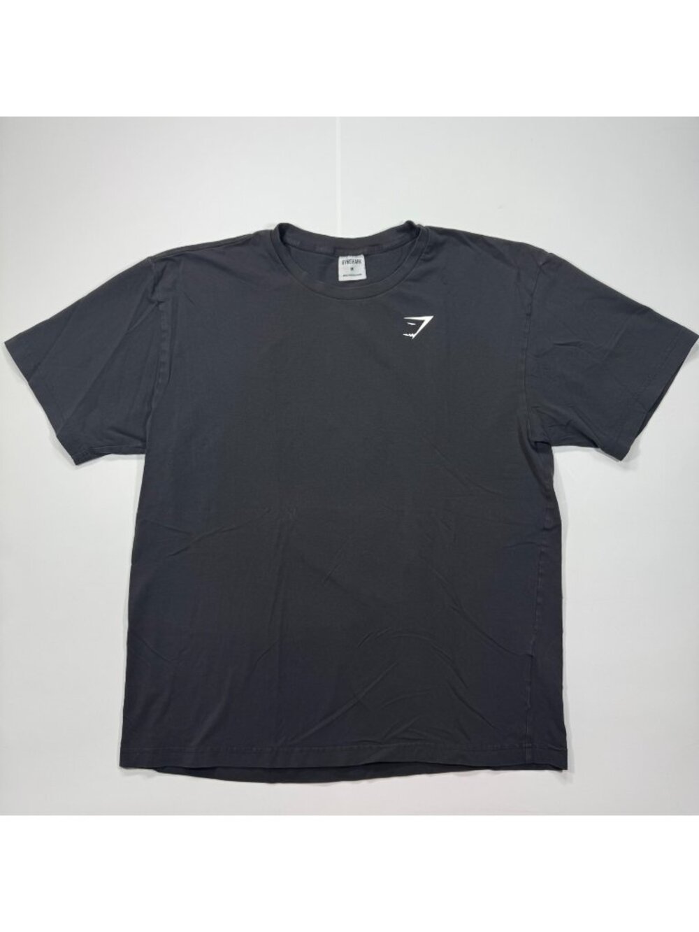 Gymshark T-Shirt Men's M Black Logo Graphic Oversized Gym Activewear Stretch